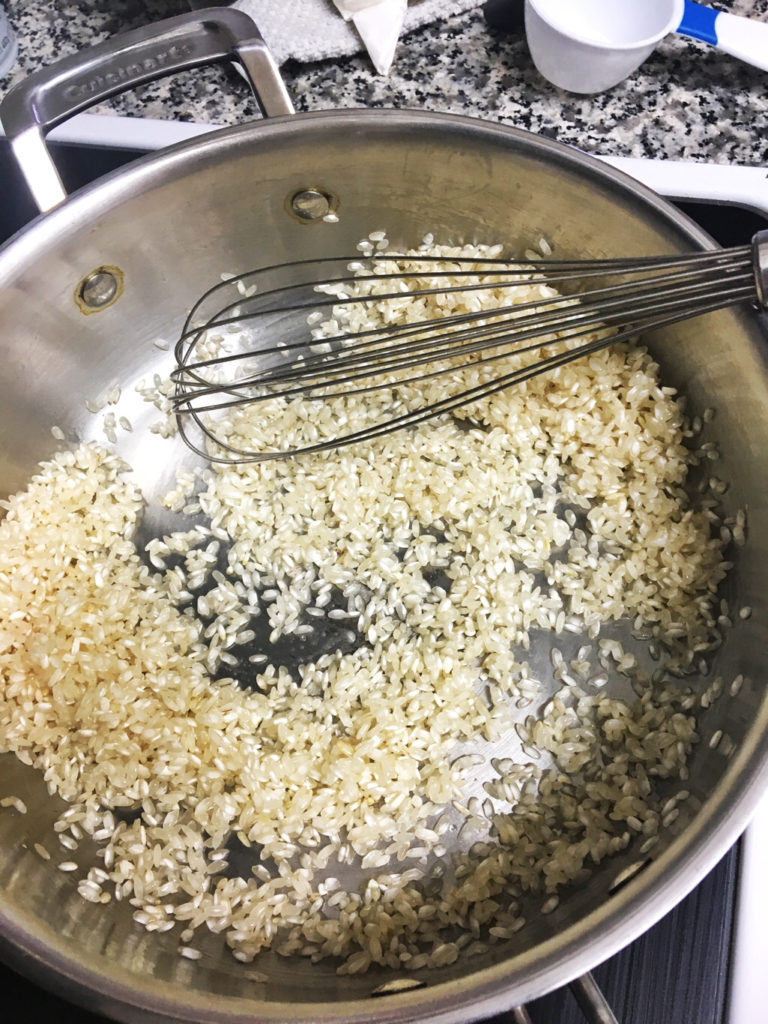 Risotto cremoso de arroz con leche.